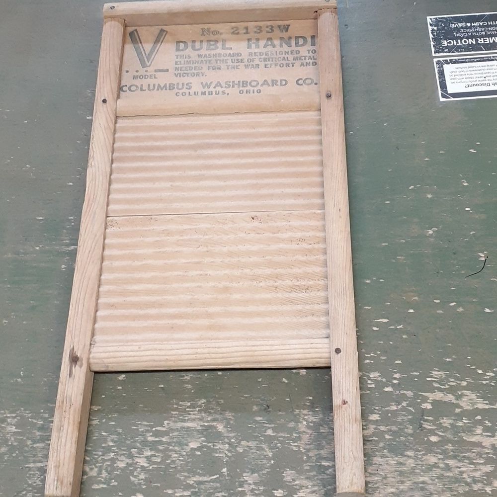Vintage double‎ handle 18" double sided Columbus, Ohio wash board